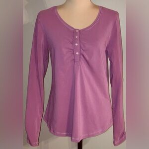 Women's Matilda Jane Pink Ruched Long Sleeve Henley Top/Shirt, Large L